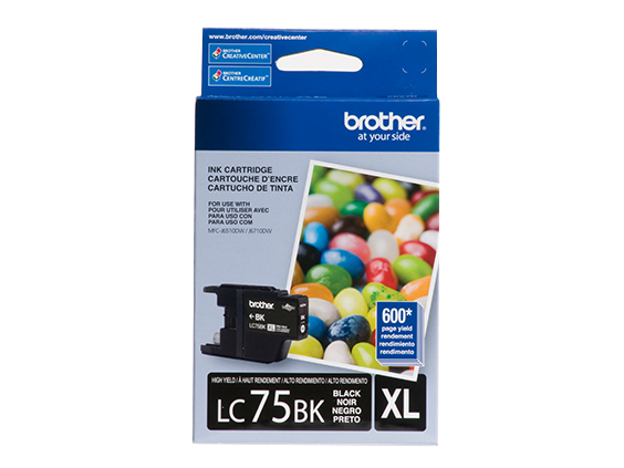 Lc75bk LC75BK | Cartucho de tinta Negro de 600 páginas | Brother Chile