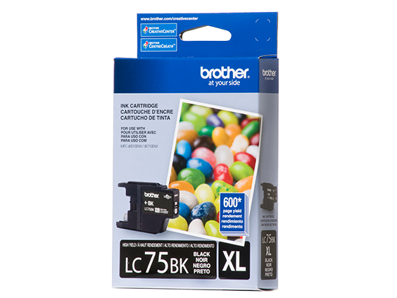 Lc75bk LC75BK | Cartucho de tinta Negro de 600 páginas | Brother Chile